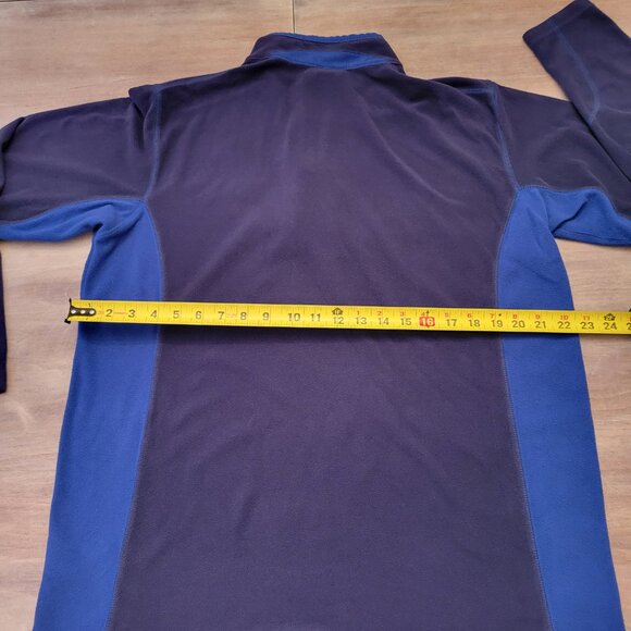 Columbia Pullover Men Large Blue Two Tone 1/4 Zip Fleece Hiking Outdoors - Picture 5 of 8